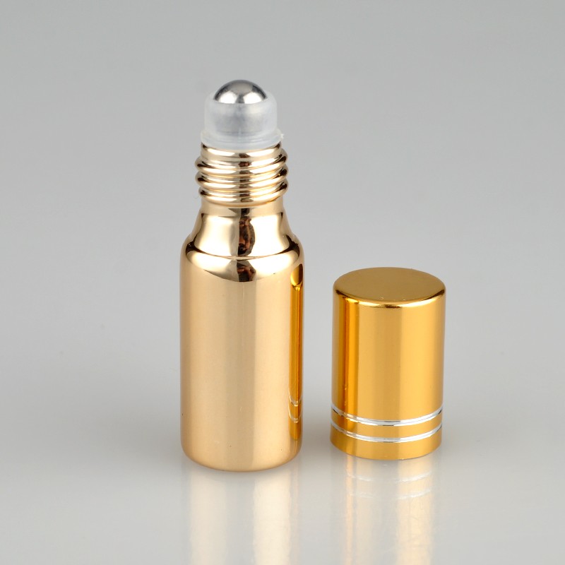5ml Personal perfume Sample Colored electroplate metal Glass Roll on Bottle