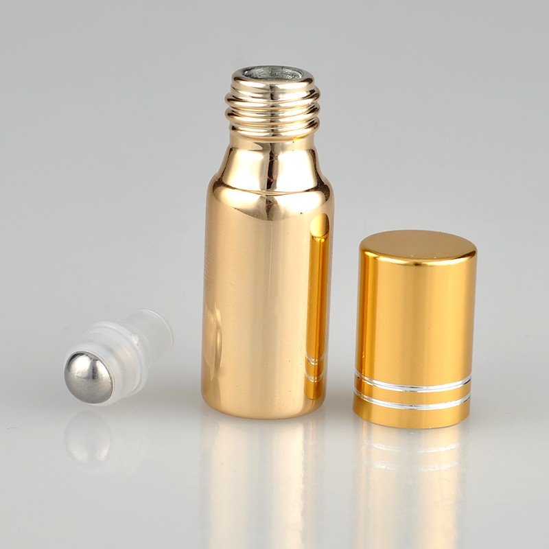 5ml Personal perfume Sample Colored electroplate metal Glass Roll on Bottle