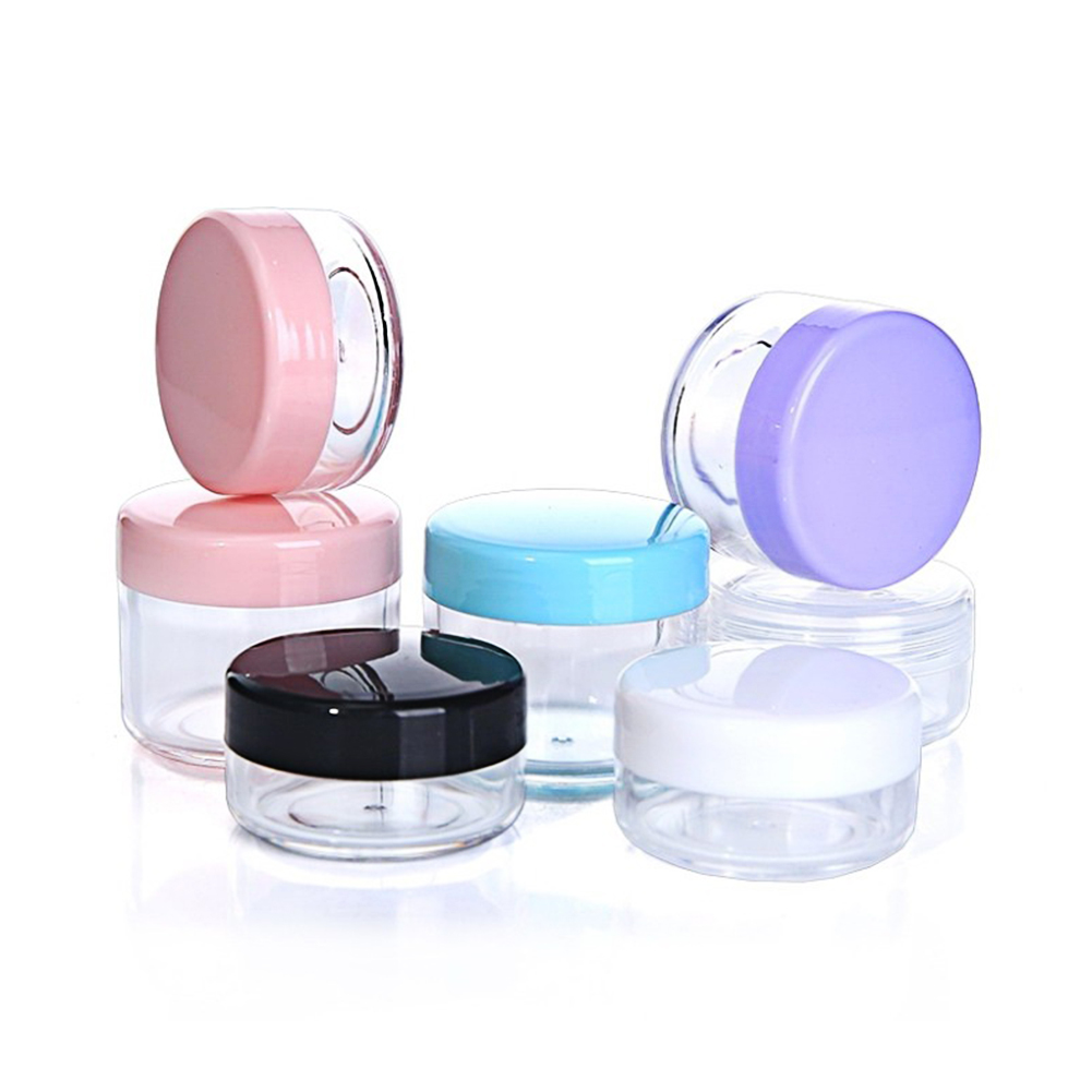 5ml Plastic Cosmetic Stackable Jar Empty  lip balm container Round Plastic Clear Stackable Cosmetic Jars