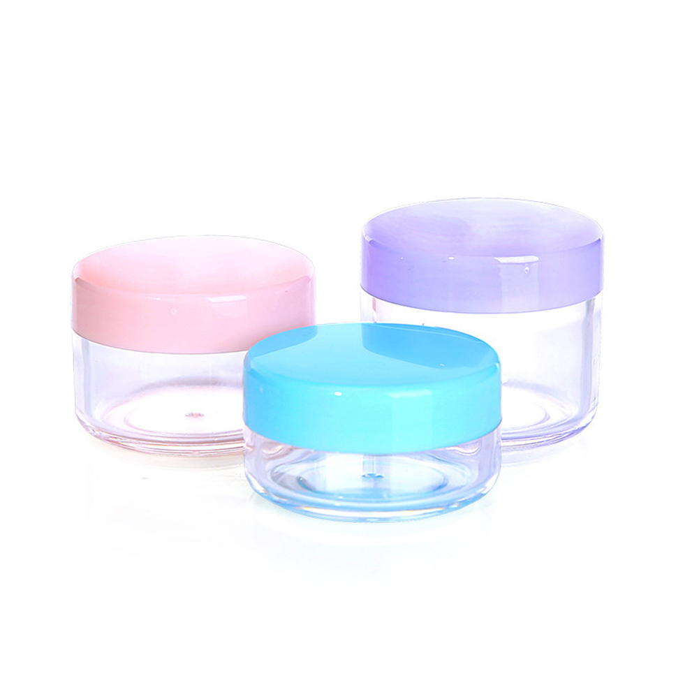 5ml Plastic Cosmetic Stackable Jar Empty lip balm container Round Plastic Clear Stackable Cosmetic Jars