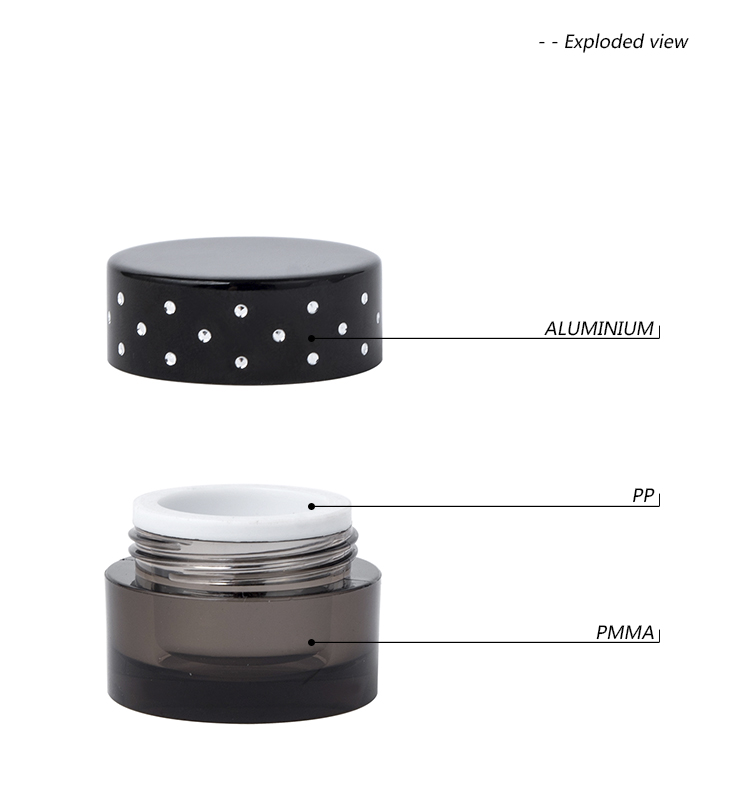 5ml Pmma Cosmetic Cylinder Jar Customized Color Acrylic Cream Jar