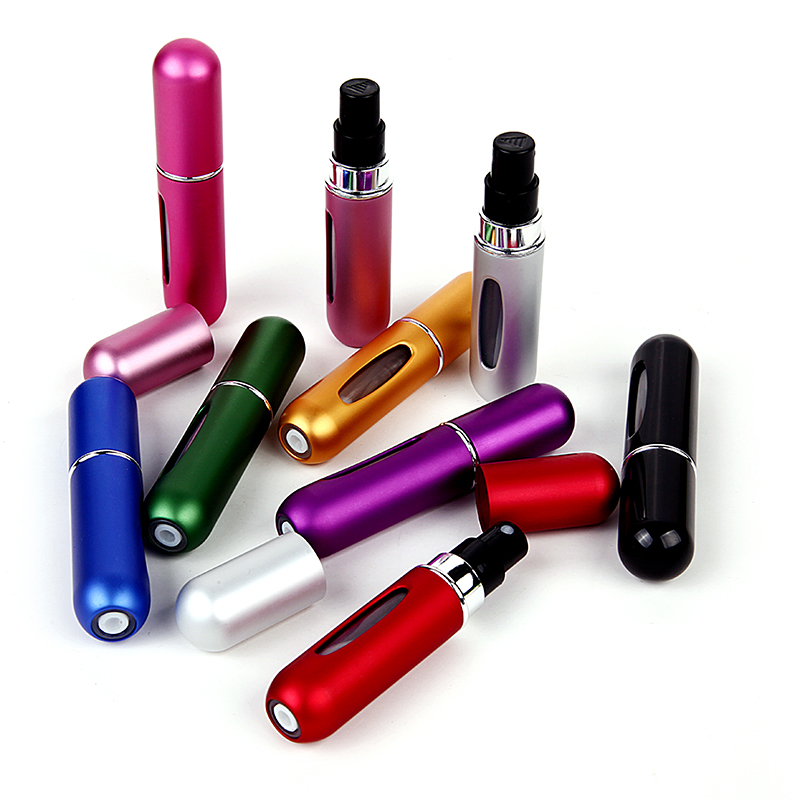 5ml Portable Mini Aluminum Refillable Storage Bottles Perfume Spray Empty Cosmetic Containers Atomizer For Traveler Women Gifts