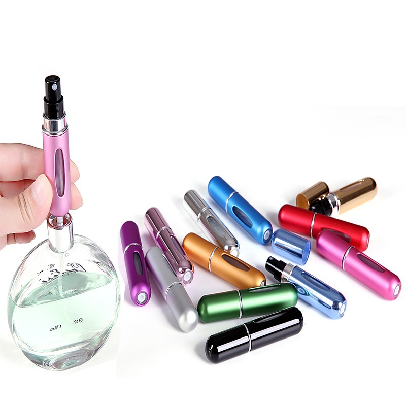5ml Portable Mini Aluminum Refillable Storage Bottles Perfume Spray Empty Cosmetic Containers Atomizer For Traveler Women Gifts