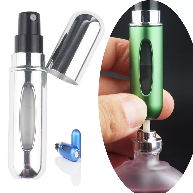 5ml Portable Mini Aluminum Refillable Storage Bottles Perfume Spray Empty Cosmetic Containers Atomizer For Traveler Women Gifts