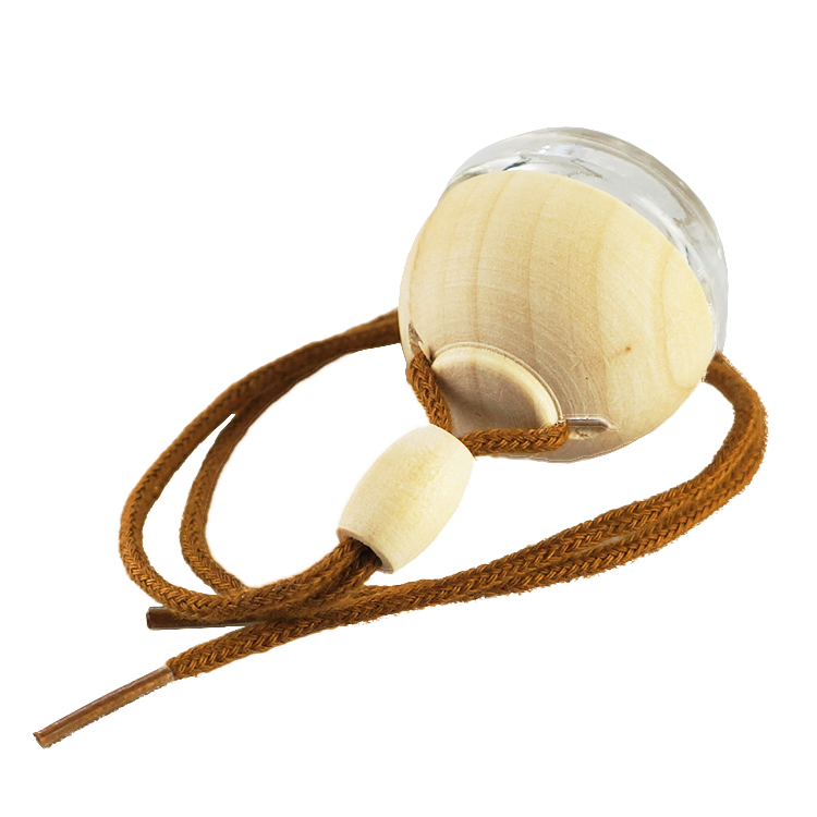 5ml Portable glass mini perfume bottle aromatherapy car hanging perfume diffuser with wooden diffuser cap