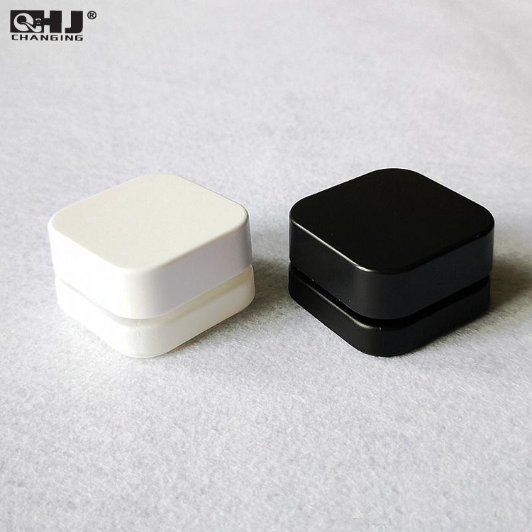 5ml Premium Glass Concentrate Jar with Child Resistant Lid Cube Square Style Black White Color Thick Oil Dab Container