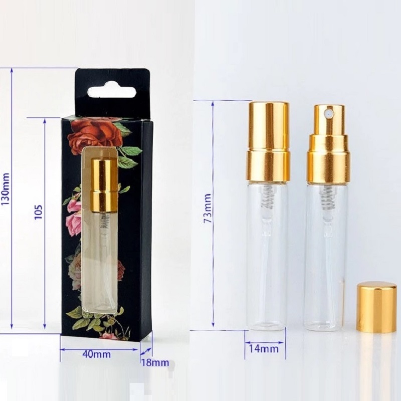 5ml Press Spray Perfume Glass Bottle With Box