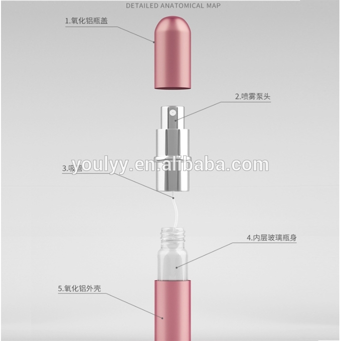 5ml Pump Spray Glass Perfume Bottle Vial