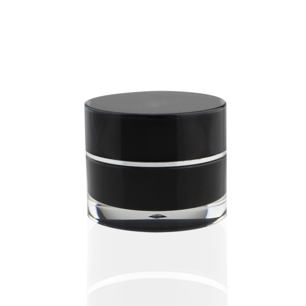 5ml Round Black Nail Gel Jar Empty, Sample Containers Packaging for Cosmetics, Small Container with lid for Facial Cream