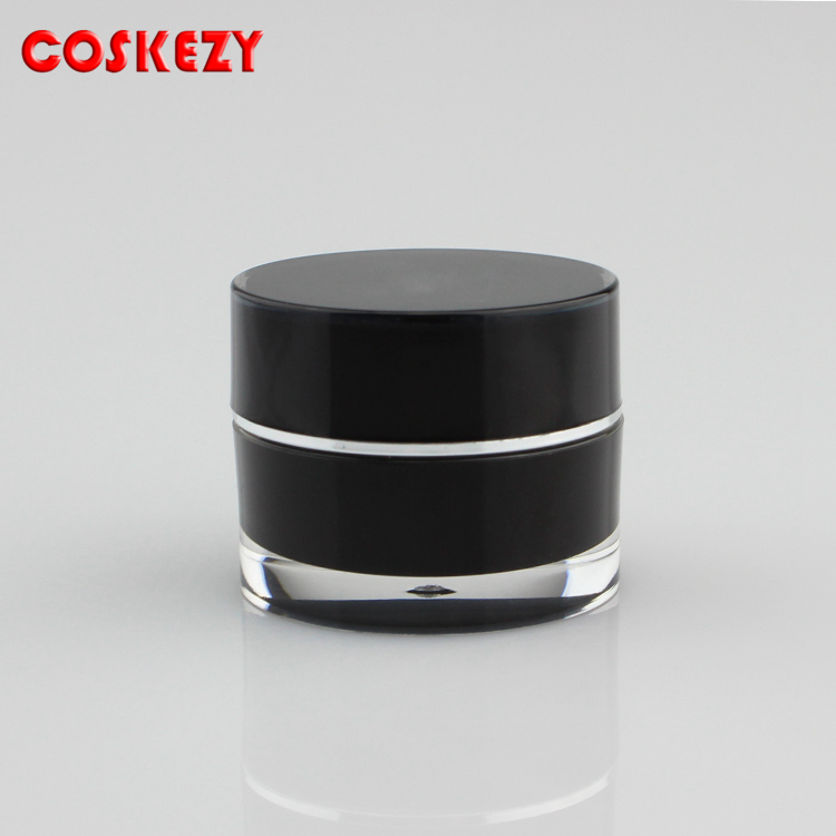5ml Round Black Nail Gel Jar Empty, Sample Containers Packaging for Cosmetics, Small Container with lid for Facial Cream