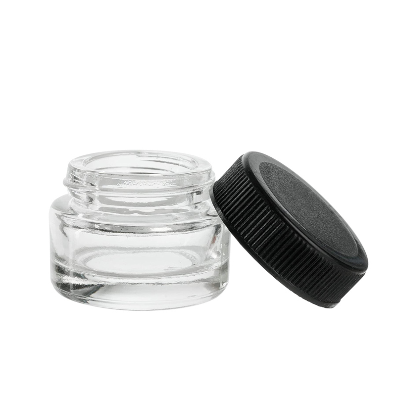5ml Round Child Resistant Glass Concentrate Jar with Yellow Lid