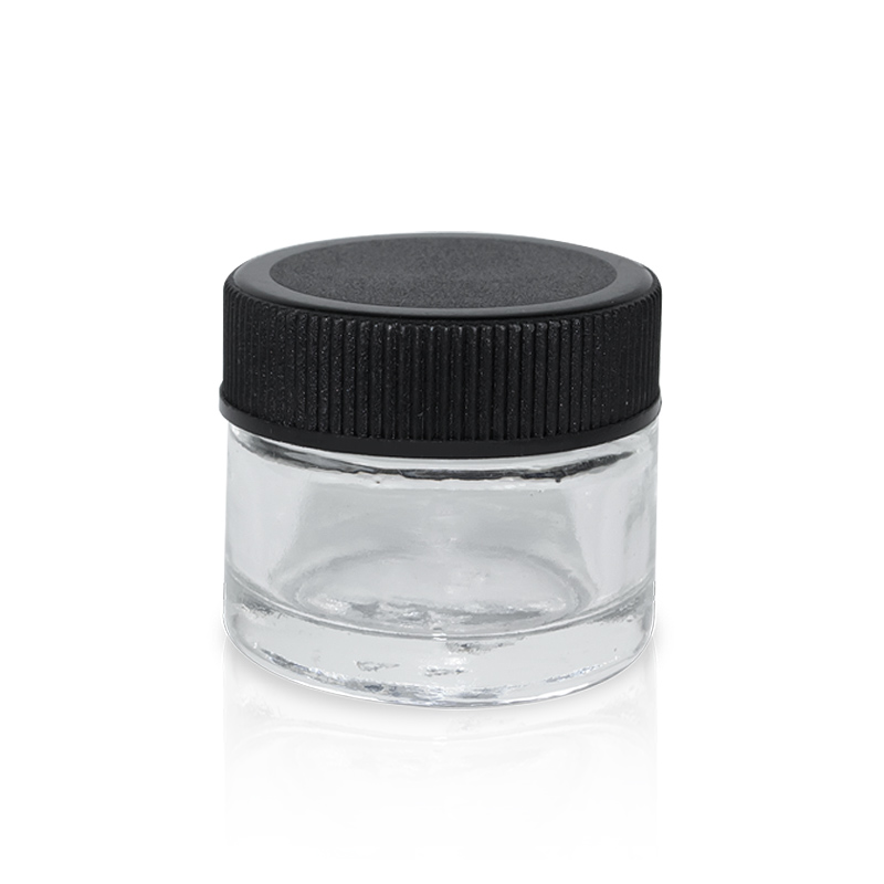 5ml Round Child Resistant Glass Concentrate Jar with Yellow Lid