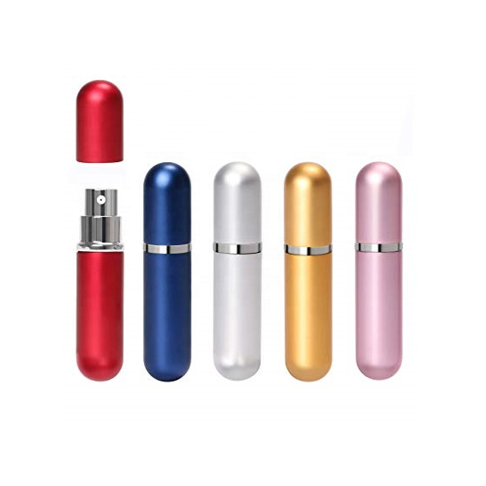 5ml Round Pocket Aluminum Perfume Atomizer Spray Bottle Metal Bottles