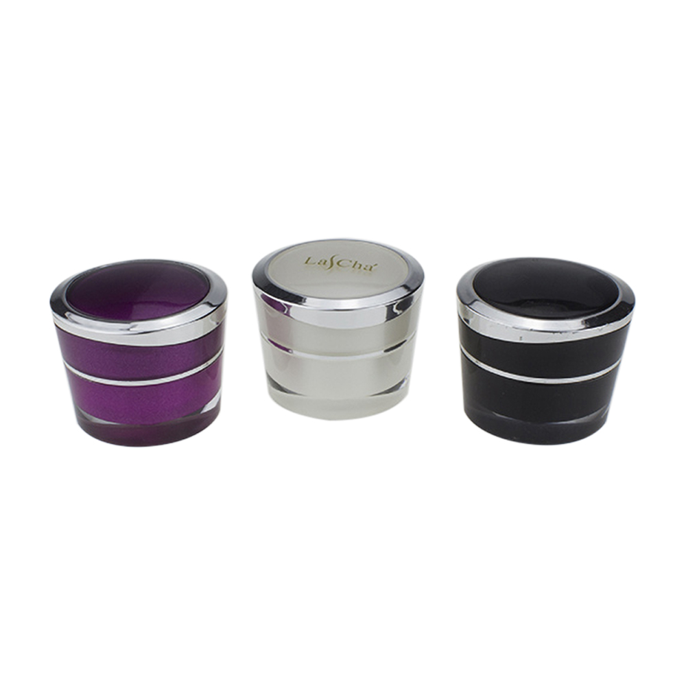 5ml Silver and Violet Custom Plastic Jar, Empty Hot Sale Purple PP Designer Pet Jar, Matte 5g Acrylic Cosmetic Gloss Jars