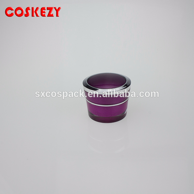 5ml Silver and Violet Custom Plastic Jar, Empty Hot Sale Purple PP Designer Pet Jar, Matte 5g Acrylic Cosmetic Gloss Jars