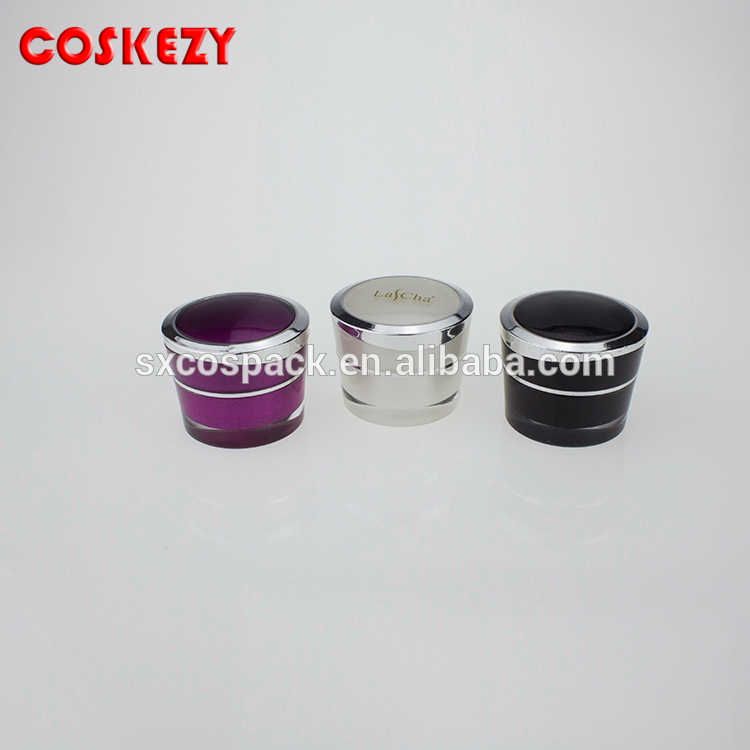 5ml Silver and Violet Custom Plastic Jar, Empty Hot Sale Purple PP Designer Pet Jar, Matte 5g Acrylic Cosmetic Gloss Jars