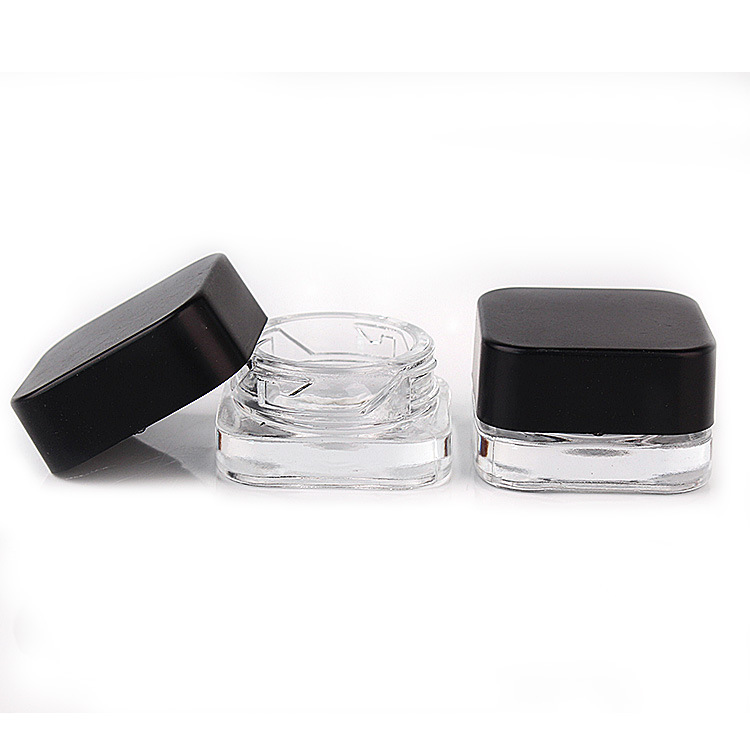5ml Square UV protection child resistant glass concentrate cosmetic container jar