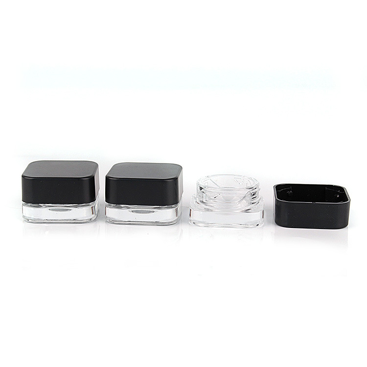 5ml Square UV protection child resistant glass concentrate cosmetic container jar