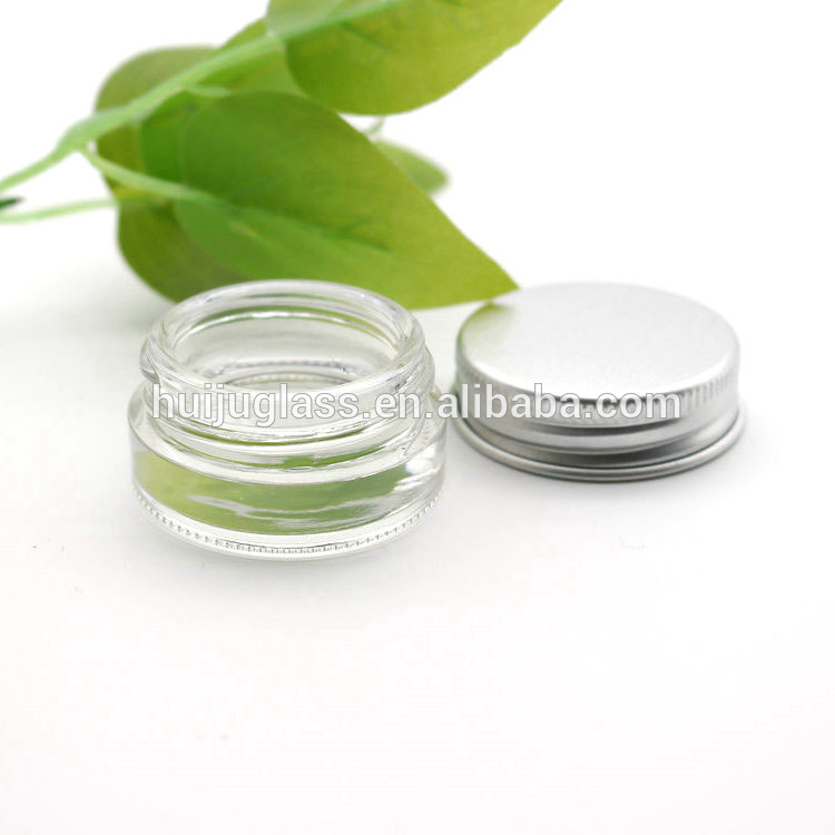5ml Thick Glass Containers with Silver Lids - Concentrate Jars for Oil, Lip Balm, Wax, Cosmetics