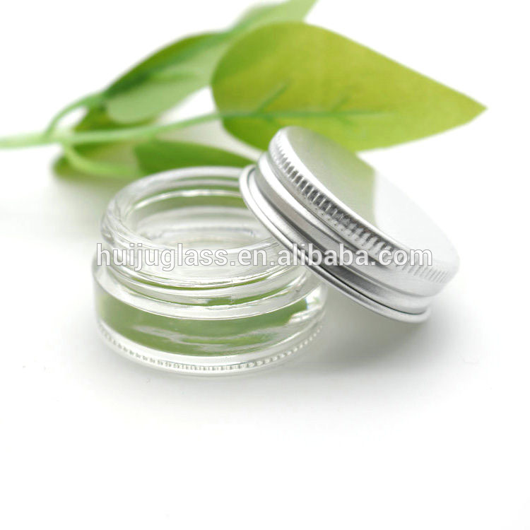 5ml Thick Glass Containers with Silver Lids - Concentrate Jars for Oil, Lip Balm, Wax, Cosmetics