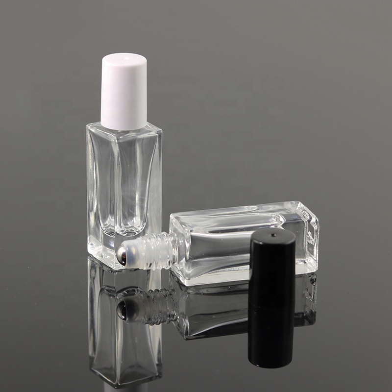 5ml Wholesale rectangular square glass roll on bottle empty perfume roller bottle (NRB08B)
