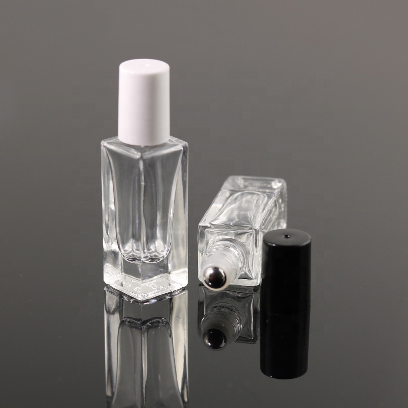 5ml Wholesale rectangular square glass roll on bottle empty perfume roller bottle (NRB08B)