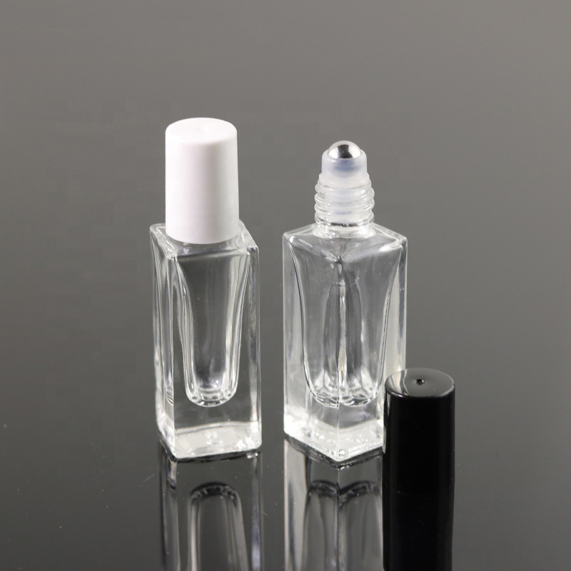5ml Wholesale rectangular square glass roll on bottle empty perfume roller bottle (NRB08B)