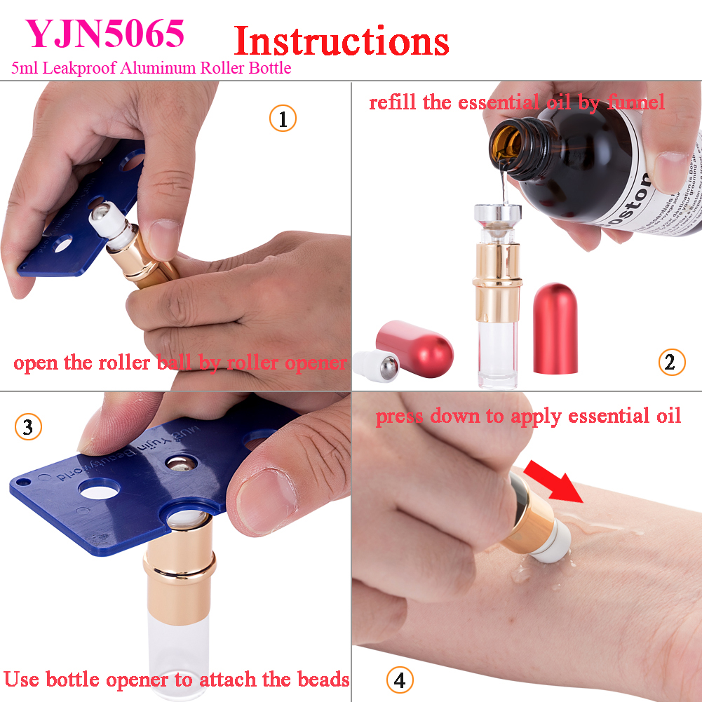 5ml aluminum roller bottle leakproof roll on bottles aluminum essential oil bottle