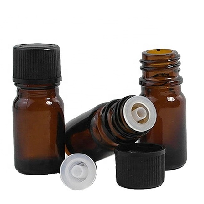 5ml amber blue Euro essential glass oil dropper perfume bottle with sprayer lotion pump for cosmetic packaging