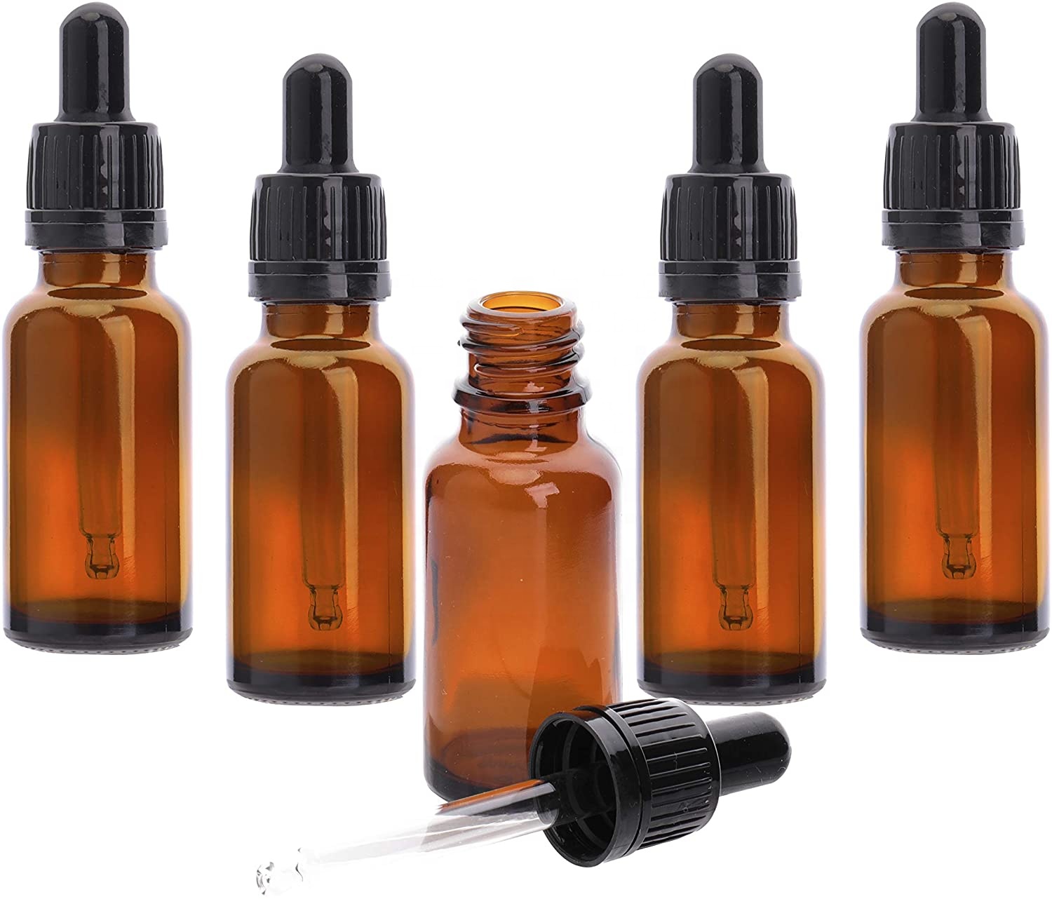 5ml amber blue Euro essential glass oil dropper perfume bottle with sprayer lotion pump for cosmetic packaging