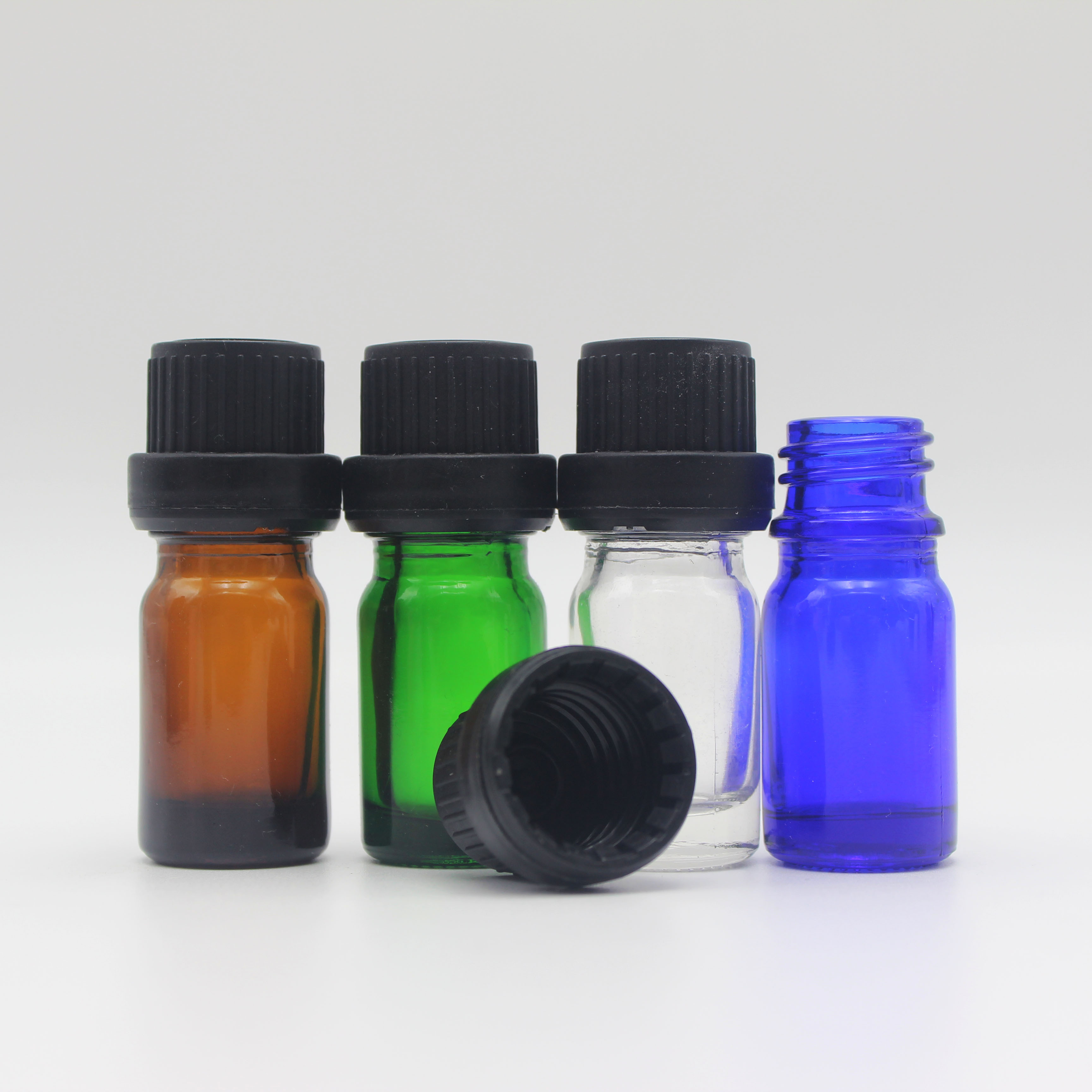 5ml amber clear blue green 30ml glass bottle with for e liquid with temper proof lid MRTS-001Y