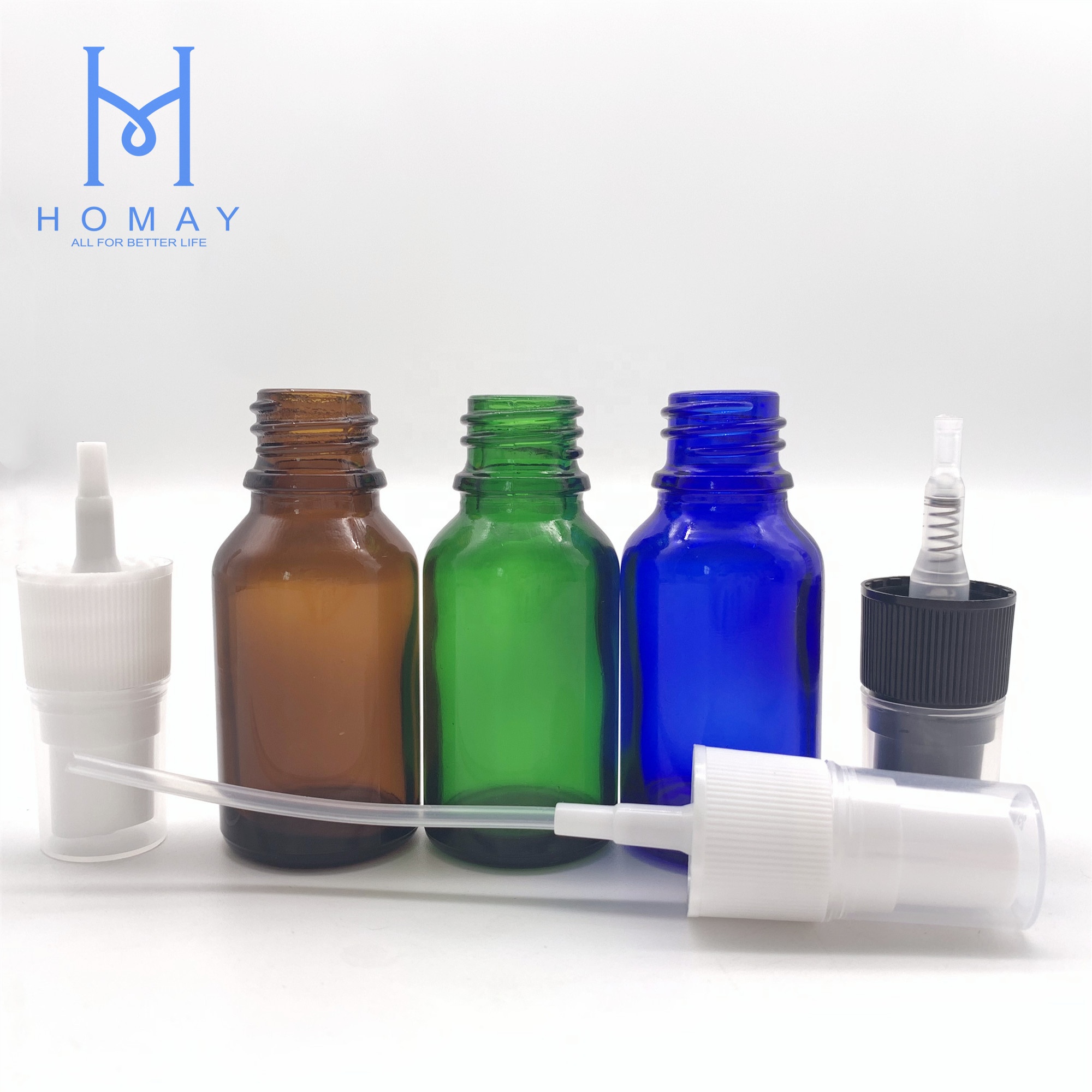 5ml amber clear blue green glass dropper bottle for essential oil