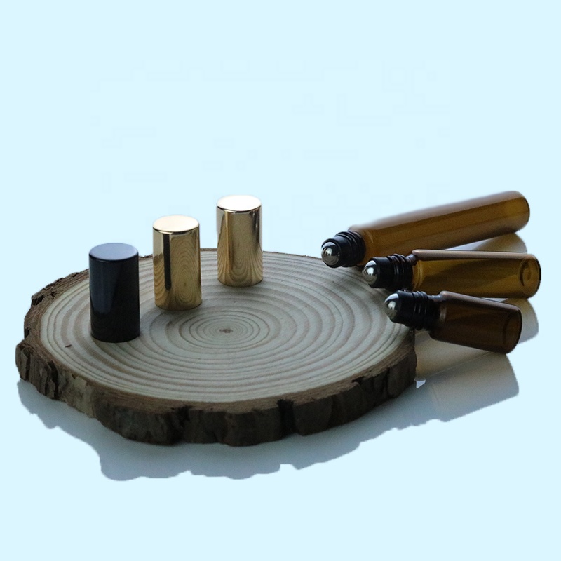 5ml amber essential oil roll on bottle perfume glass roller bottle (NRB09A)