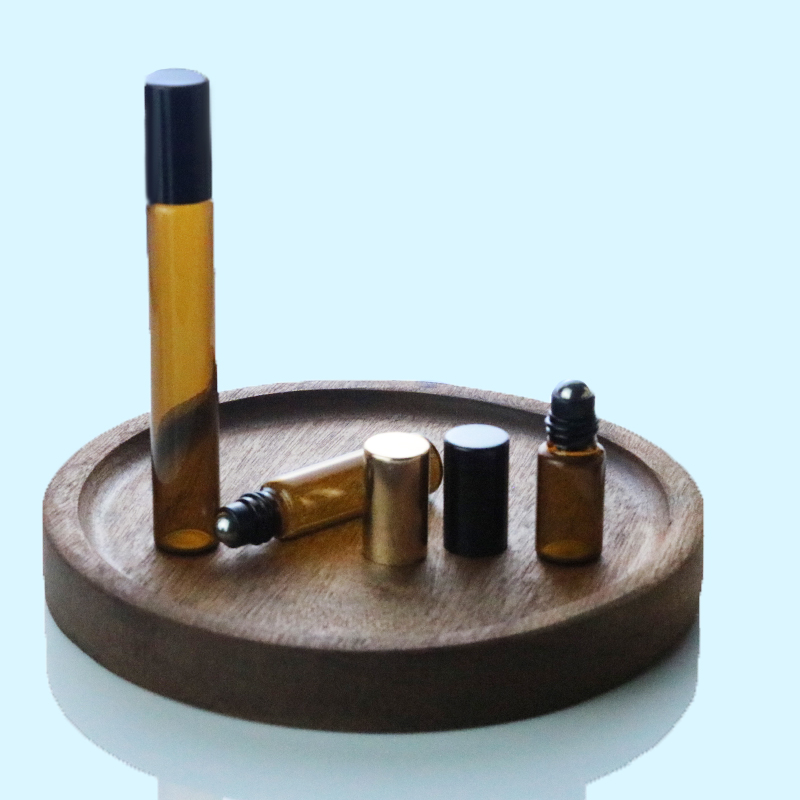 5ml amber essential oil roll on bottle perfume glass roller bottle (NRB09A)
