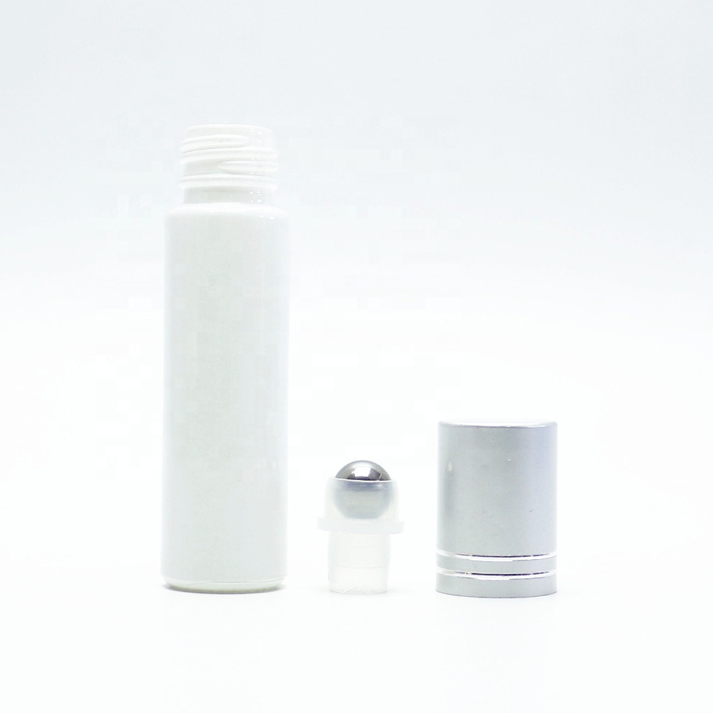 5ml amber frost custom glass roll on bottle with stain steel roller plastic lid Roller-02A