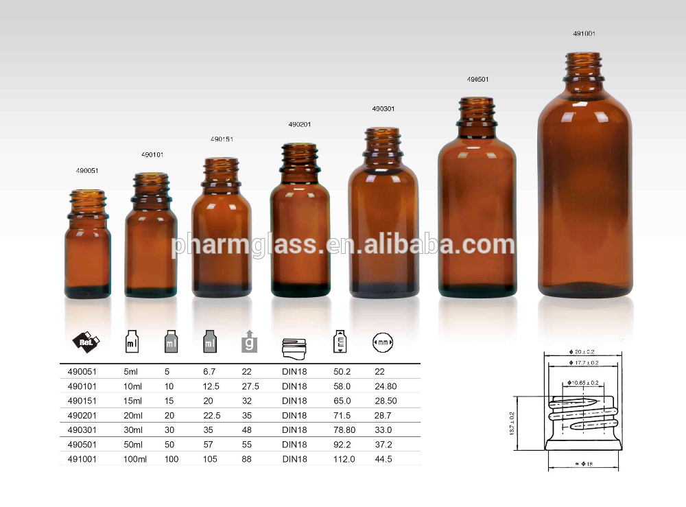 5ml amber glass bottle