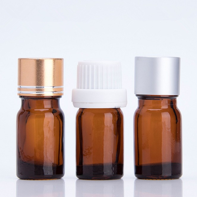 5ml amber medicine glass bottle oil essential with plastic childproof cap