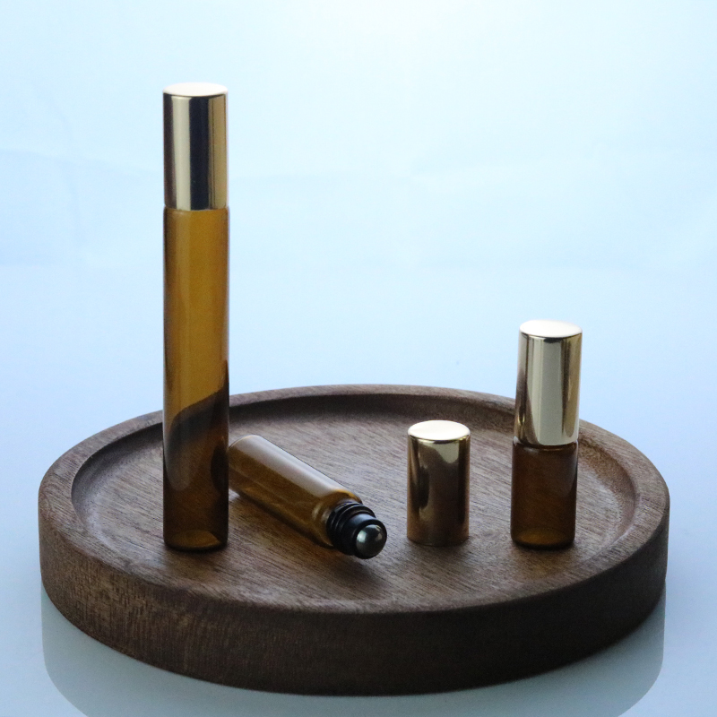 5ml amber perfume roll on glass bottles roller essential oil bottle (NRB09A)