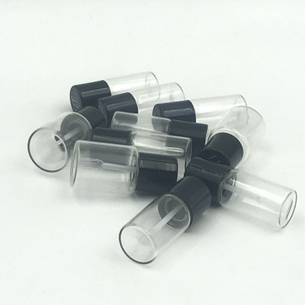 5ml clear glass tube bottle with black bakelite cap,small perfume bottle with phenolic lid