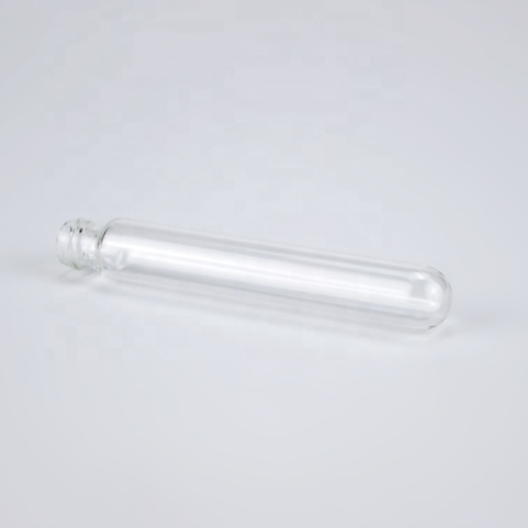 5ml clear glass tube with Inside the plastic plug grey screw cap