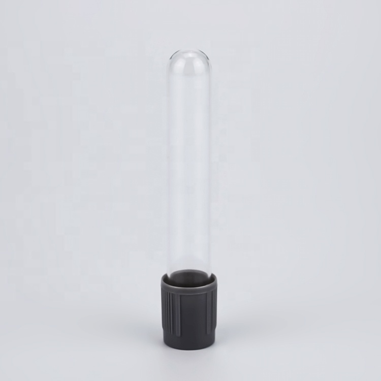 5ml clear glass tube with Inside the plastic plug grey screw cap