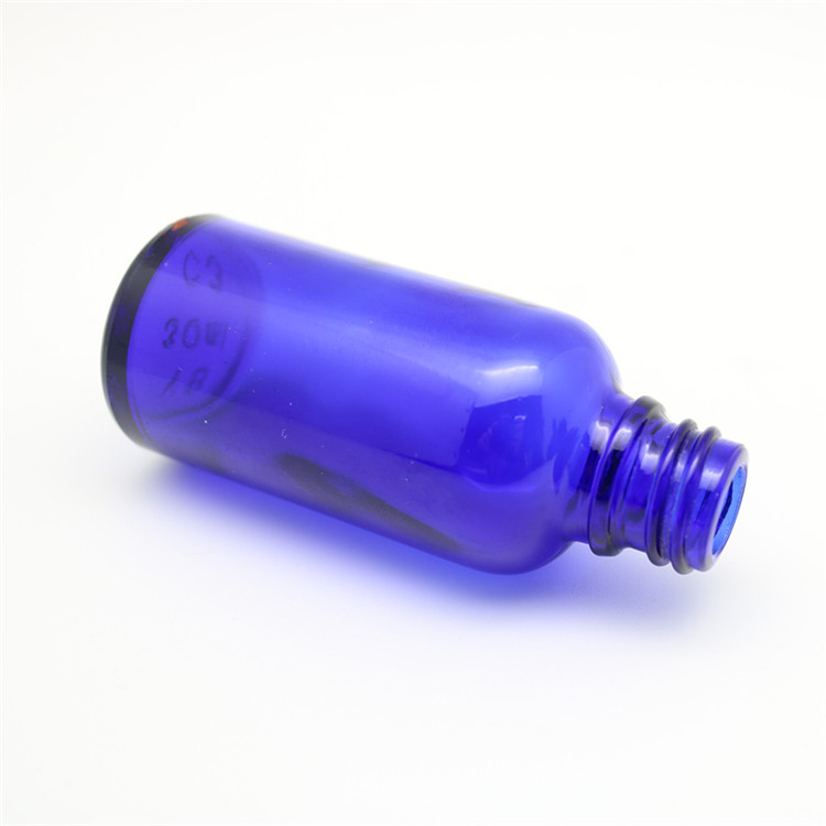 5ml cobalt blue boston round serum e liquid Euro glass dropper bottle