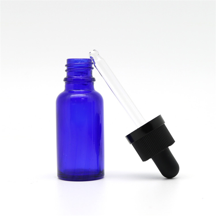 5ml cobalt blue boston round serum e liquid Euro glass dropper bottle