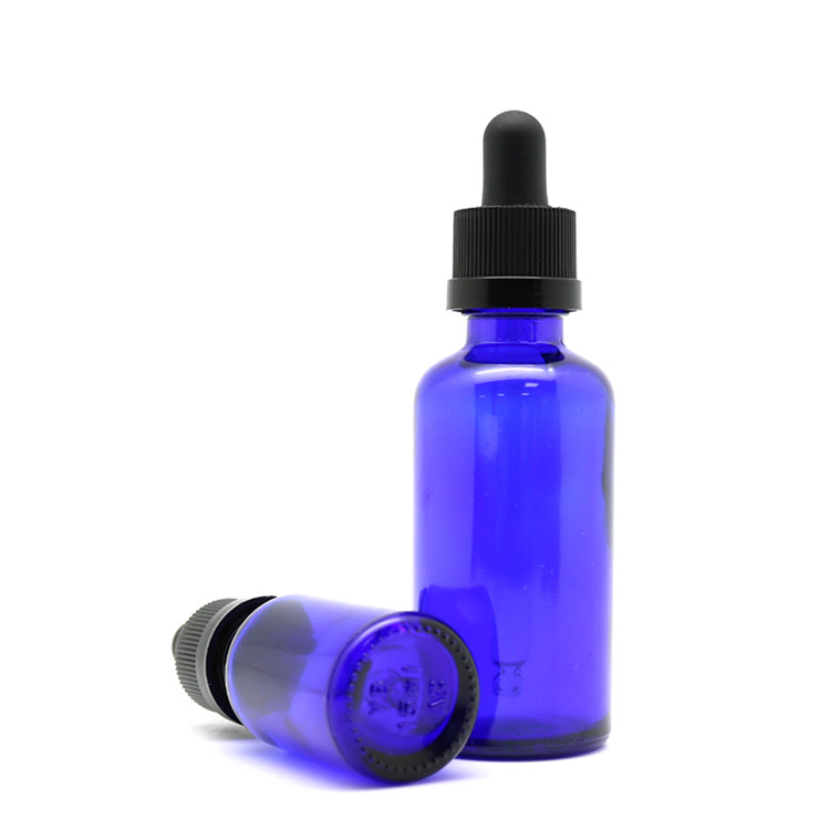5ml cobalt blue boston round serum e liquid Euro glass dropper bottle