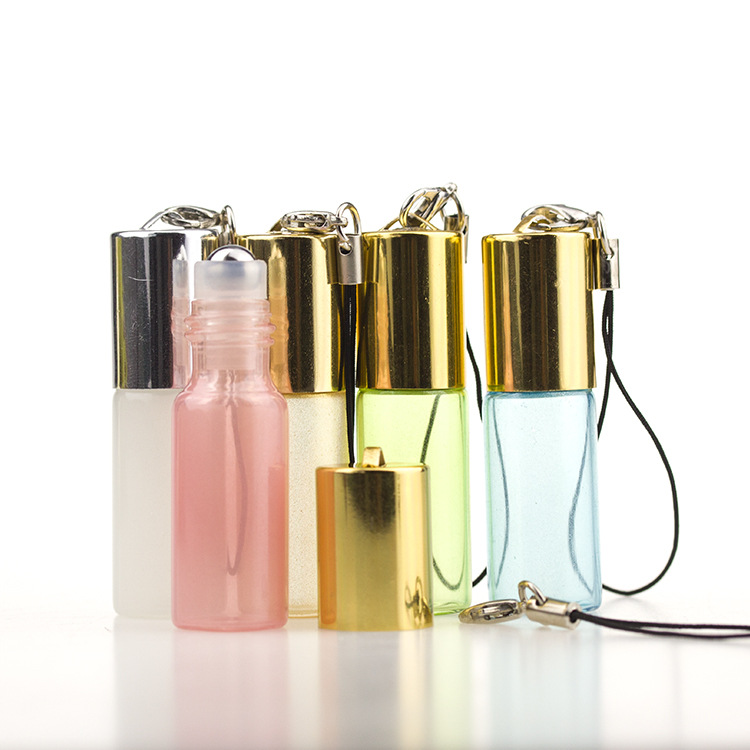 5ml colourful roll on glass essential oil bottle with steel ball