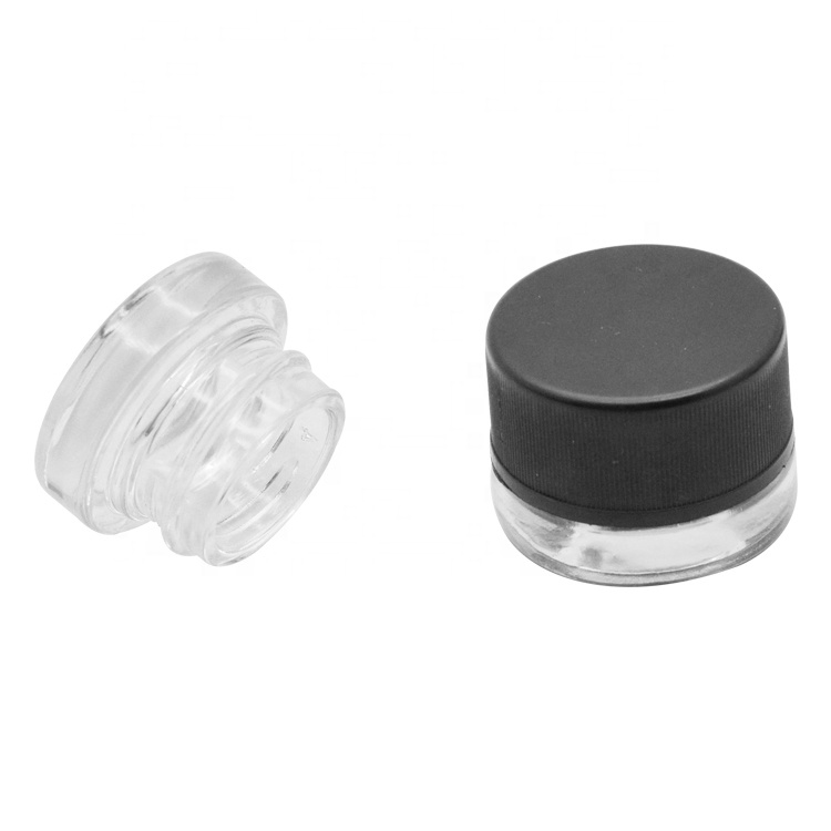 5ml cosmetic glass jar logo can custom Glass Jars Containers clear wax oil glass concentrate jar with child resistant lid