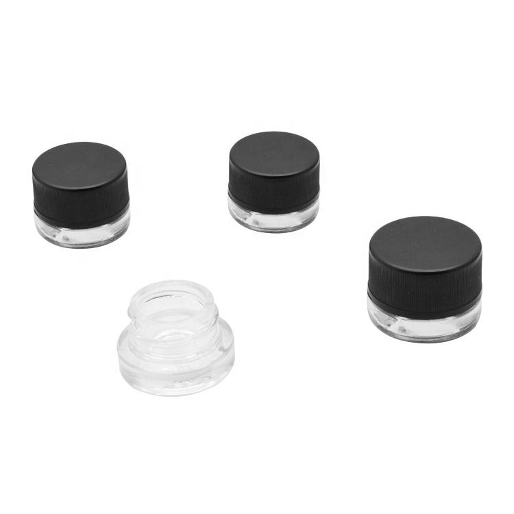 5ml cosmetic glass jar logo can custom Glass Jars Containers clear wax oil glass concentrate jar with child resistant lid