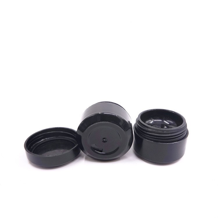 5ml custom mini cosmetic container portable black plastic pp material empty eye cream jar