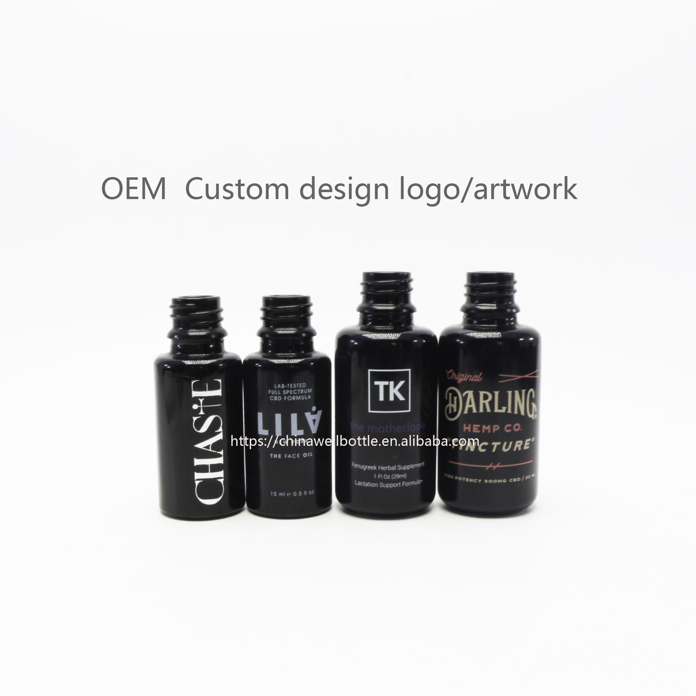 5ml dark violet glass bottle with black screw cap for essential oil DV230E