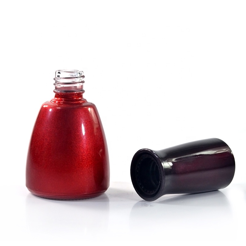 5ml empty clear glass nail varnish polish bottle with black lid